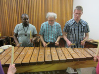 Training am Marimbaphon. Foto: Kirchenmusik der EKBO.
